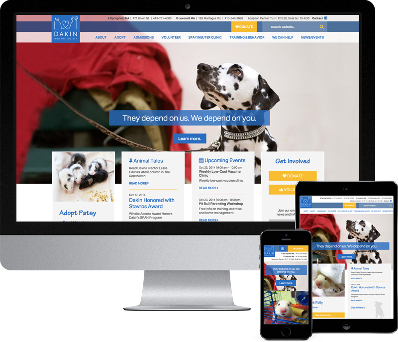 Website design and development for Dakin Humane Society