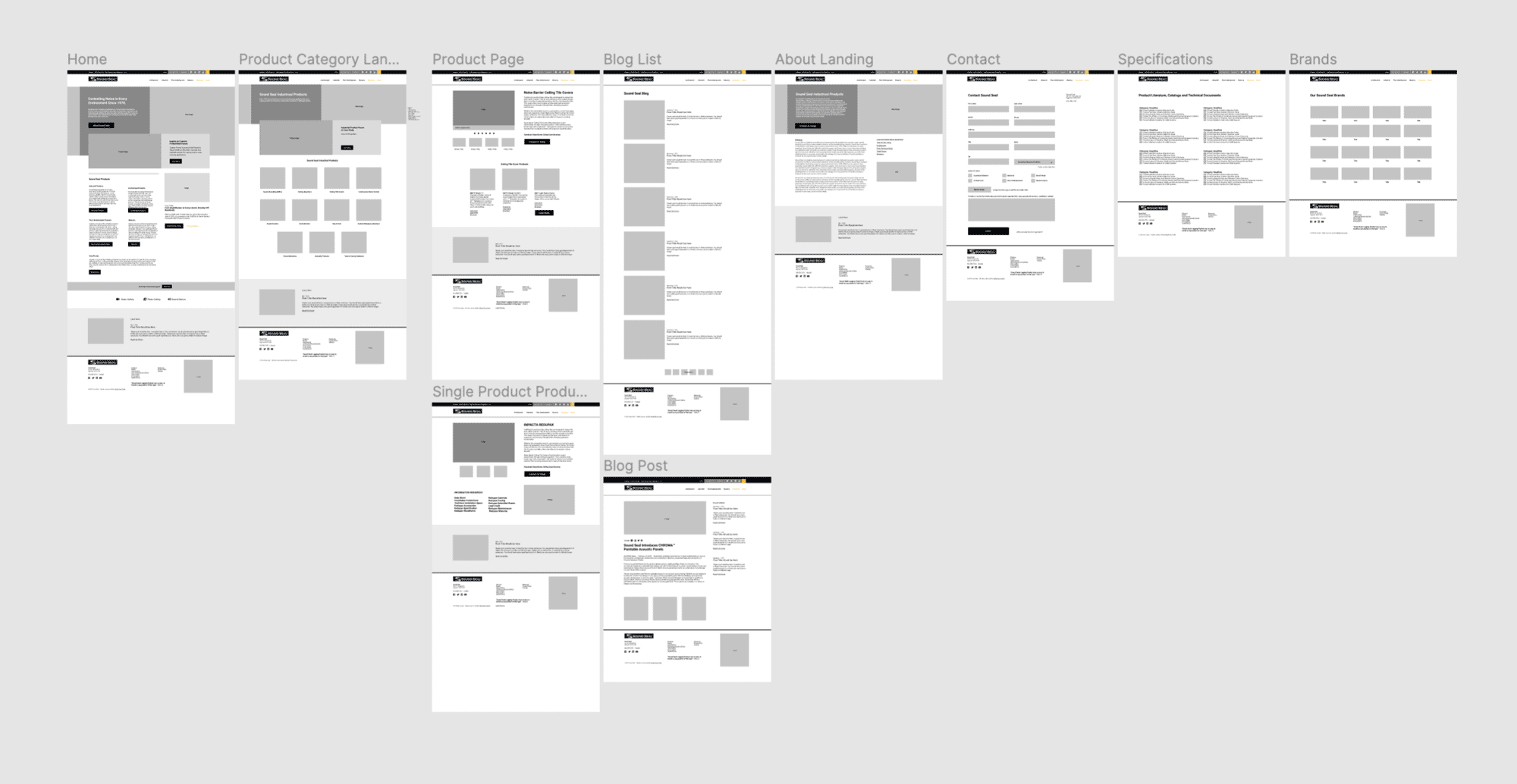 Sound Seal Wireframes
